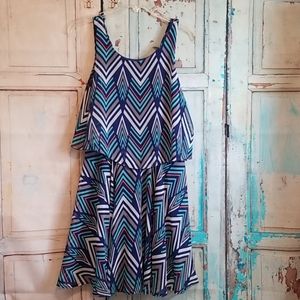 ❤Sequin Hearts Chevron Sleeveless Dress